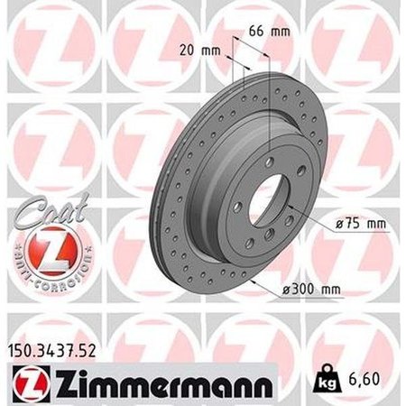 ZIMMERMANN Brake Disc - Sport/Coated, 150.3437.52 150.3437.52